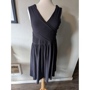 Garnet Hill size M Fit Flare knit pullover stretch sleeveless dress